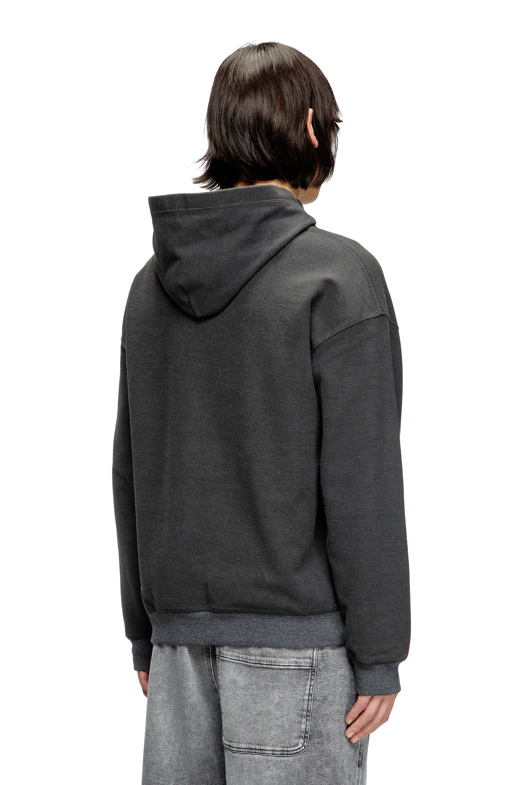 Diesel - S-BOXT-HOOD-HOSHI, Unisex's Hoodie with charm necklace print in Dark grey - 4