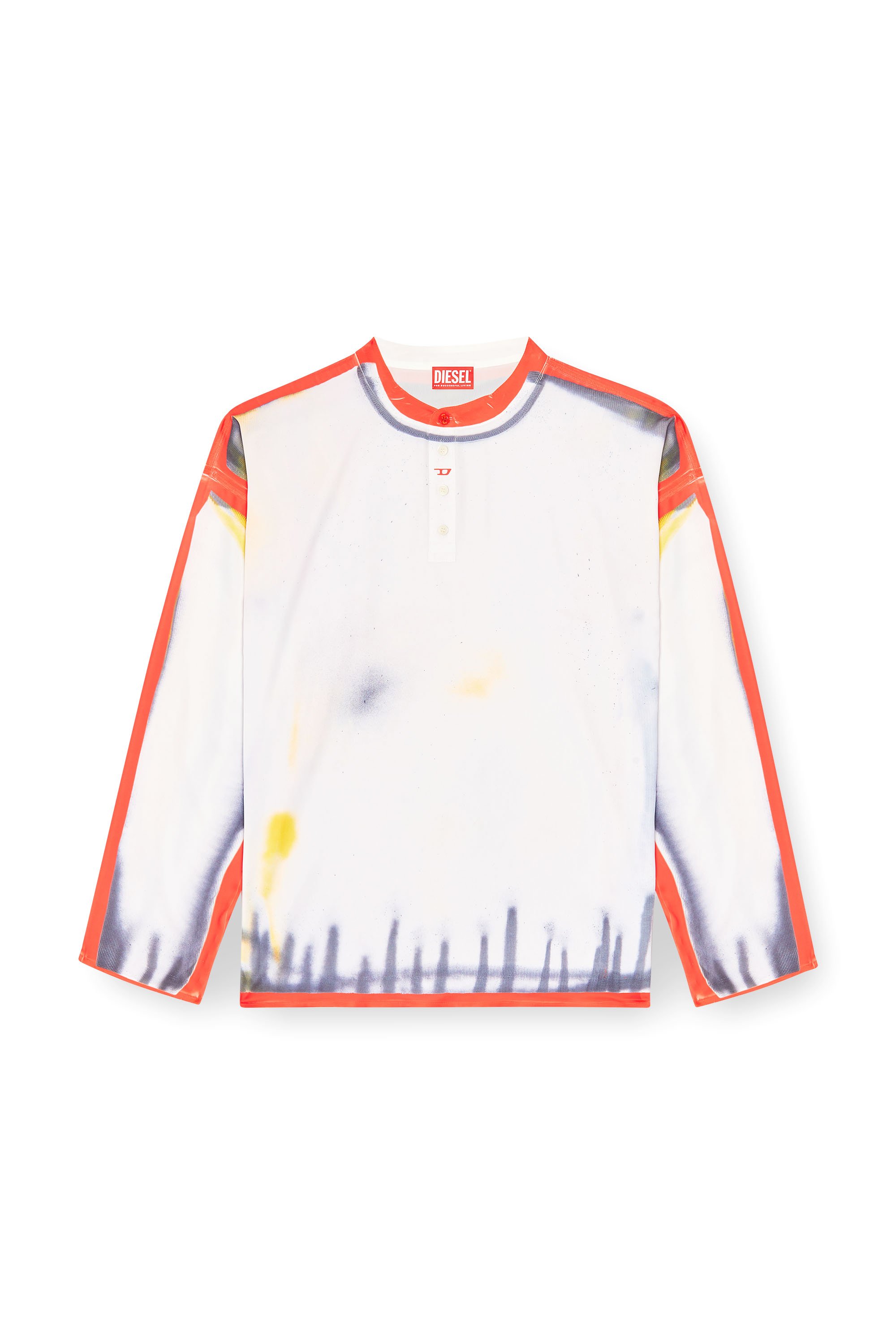 Diesel - T-OLAVI-A-SER-GRAFFITI-USA, Unisex's Henley top with graffiti print in Red/White - 4