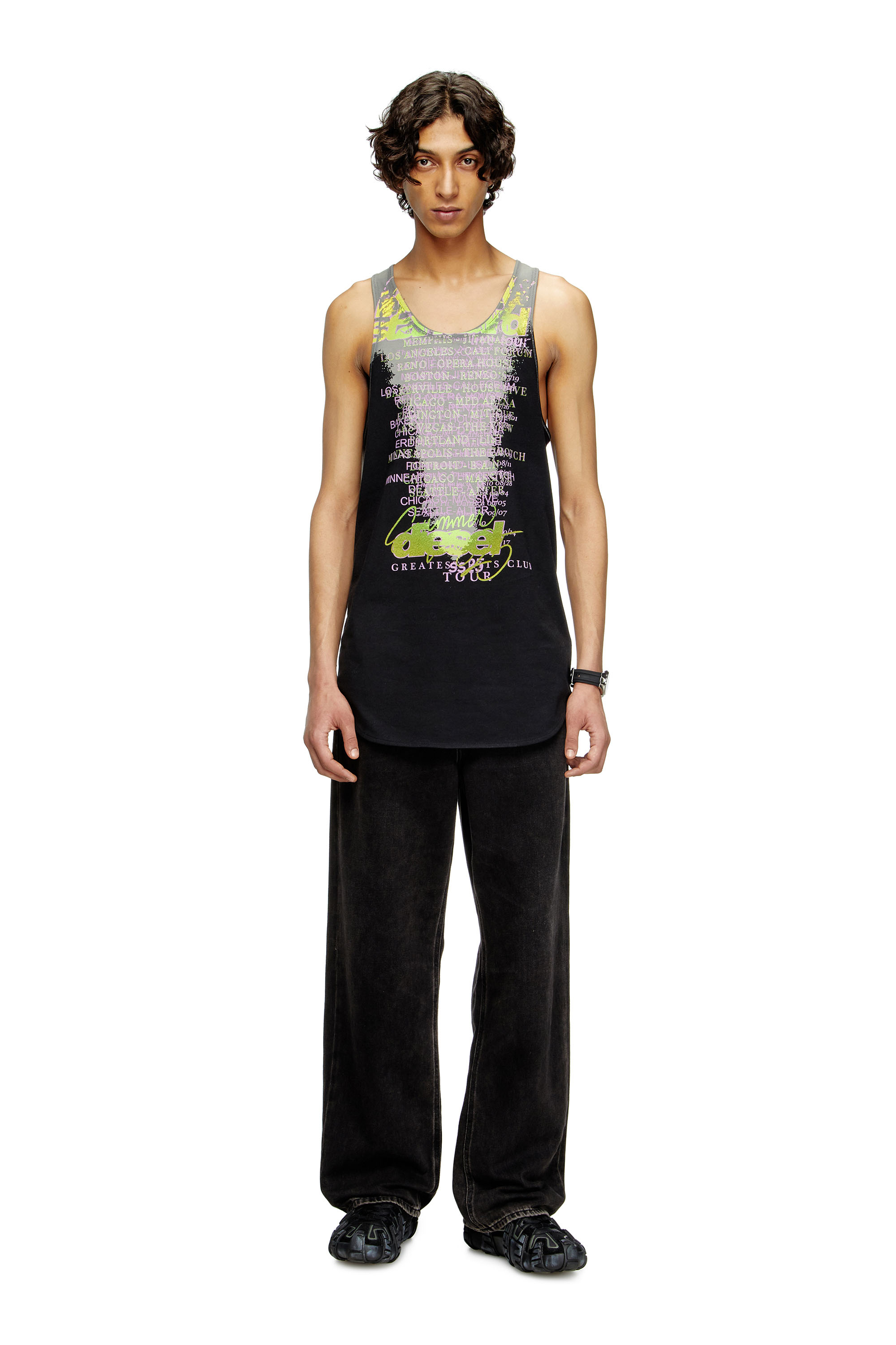Diesel - T-SHAN, Unisex's Tank top with lyrics print in Black - 3
